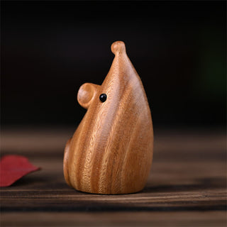 Buddha Gift Small Cat Mouse Green Sandalwood African Red Rosewood Peace Home Decoration
