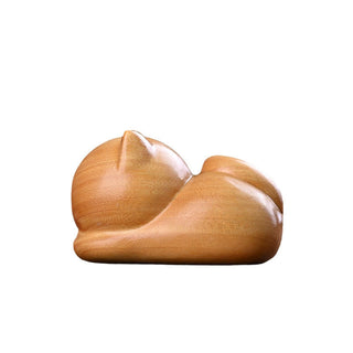 Buddha Gift Small Cute Confident Sleeping Cat Sandalwood Healing Home Decoration