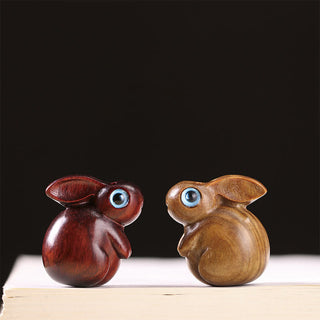 Buddha Gift Small Leaf Red Sandalwood Green Sandalwood Lucky Mini Rabbit Relaxation Decoration