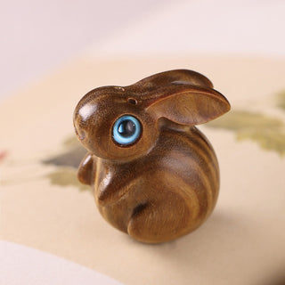 Buddha Gift Small Leaf Red Sandalwood Green Sandalwood Lucky Mini Rabbit Relaxation Decoration