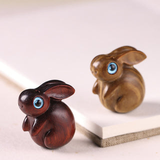 Buddha Gift Small Leaf Red Sandalwood Green Sandalwood Lucky Mini Rabbit Relaxation Decoration