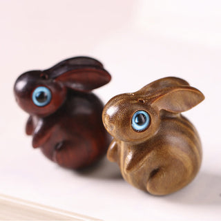 Buddha Gift Small Leaf Red Sandalwood Green Sandalwood Lucky Mini Rabbit Relaxation Decoration