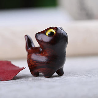 Buddha Gift Green Sandalwood Ebony Wood Sandalwood Small Leaf Red Sandalwood Mini Lucky Cat Peace Decoration