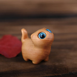 Buddha Gift Green Sandalwood Ebony Wood Sandalwood Small Leaf Red Sandalwood Mini Lucky Cat Peace Decoration