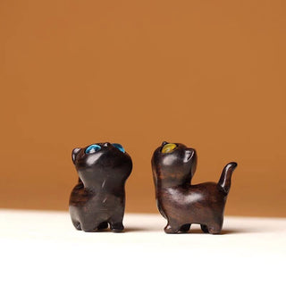 Buddha Gift Green Sandalwood Ebony Wood Sandalwood Small Leaf Red Sandalwood Mini Lucky Cat Peace Decoration