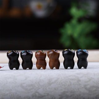 Buddha Gift Green Sandalwood Ebony Wood Sandalwood Small Leaf Red Sandalwood Mini Lucky Cat Peace Decoration