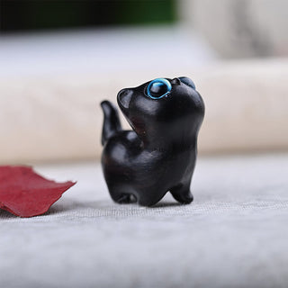 Buddha Gift Green Sandalwood Ebony Wood Sandalwood Small Leaf Red Sandalwood Mini Lucky Cat Peace Decoration
