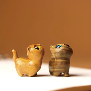 Buddha Gift Green Sandalwood Ebony Wood Sandalwood Small Leaf Red Sandalwood Mini Lucky Cat Peace Decoration