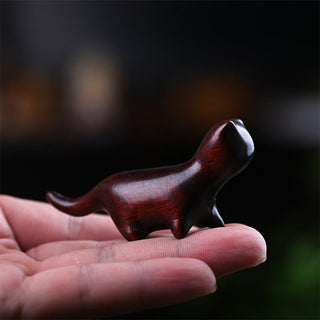 Buddha Gift Green Sandalwood Small Leaf Red Sandalwood Ebony Wood Rainbow Wood Lucky Mini Walking Cat Positive Decoration