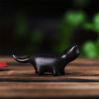 Buddha Gift Green Sandalwood Small Leaf Red Sandalwood Ebony Wood Rainbow Wood Lucky Mini Walking Cat Positive Decoration