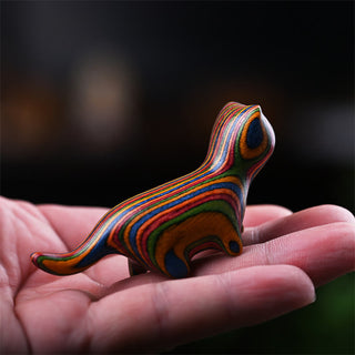Buddha Gift Green Sandalwood Small Leaf Red Sandalwood Ebony Wood Rainbow Wood Lucky Mini Walking Cat Positive Decoration