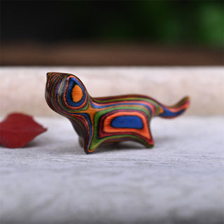 Buddha Gift Green Sandalwood Small Leaf Red Sandalwood Ebony Wood Rainbow Wood Lucky Mini Walking Cat Positive Decoration