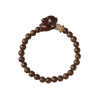 Buddha Gift Green Sandalwood Gold Sandalwood Cute Rabbit Positive Bracelet