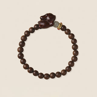 Buddha Gift Green Sandalwood Gold Sandalwood Cute Rabbit Positive Bracelet