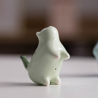 Buddha Gift Mini Lucky Cute Spotted Standing Cat Sleeping Kitten Ceramic Figurine Decoration