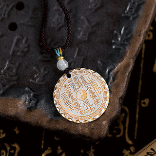 Buddha Gift Mountain Ghosts Spend Money Yin Yang Bagua Design Copper Harmony Necklace Pendant