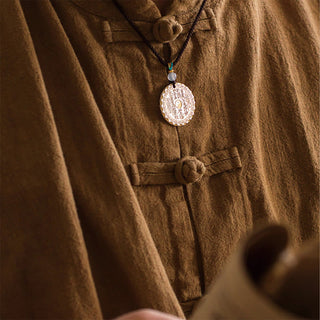 Buddha Gift Mountain Ghosts Spend Money Yin Yang Bagua Design Copper Harmony Necklace Pendant