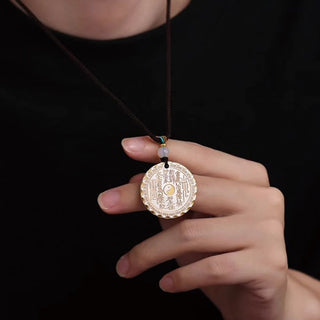 Buddha Gift Mountain Ghosts Spend Money Yin Yang Bagua Design Copper Harmony Necklace Pendant