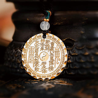 Buddha Gift Mountain Ghosts Spend Money Yin Yang Bagua Design Copper Harmony Necklace Pendant