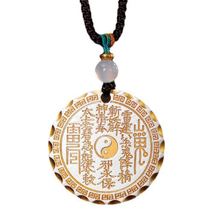 Buddha Gift Mountain Ghosts Spend Money Yin Yang Bagua Design Copper Harmony Necklace Pendant