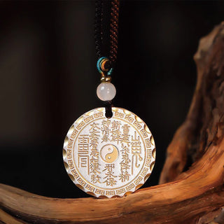 Buddha Gift Mountain Ghosts Spend Money Yin Yang Bagua Design Copper Harmony Necklace Pendant