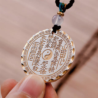 Buddha Gift Mountain Ghosts Spend Money Yin Yang Bagua Design Copper Harmony Necklace Pendant