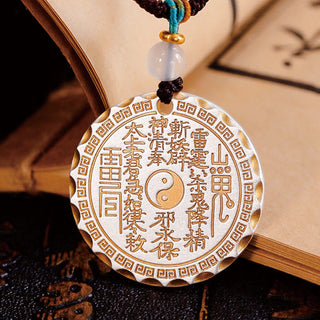 Buddha Gift Mountain Ghosts Spend Money Yin Yang Bagua Design Copper Harmony Necklace Pendant