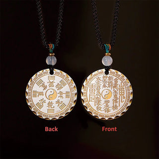 Buddha Gift Mountain Ghosts Spend Money Yin Yang Bagua Design Copper Harmony Necklace Pendant