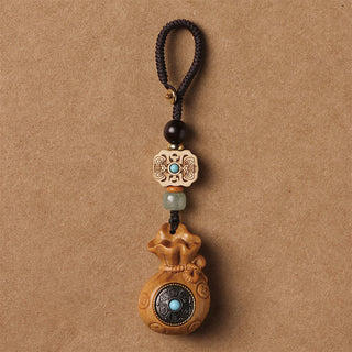 Buddha Gift Sandalwood Small Leaf Red Sandalwood Green Sandalwood Om Mani Padme Hum Calm Key Chain Phone Hanging Decoration