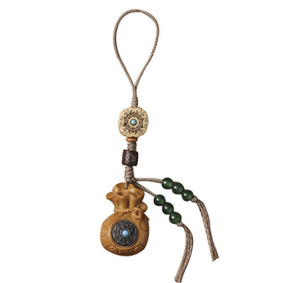 Buddha Gift Sandalwood Small Leaf Red Sandalwood Green Sandalwood Om Mani Padme Hum Calm Key Chain Phone Hanging Decoration