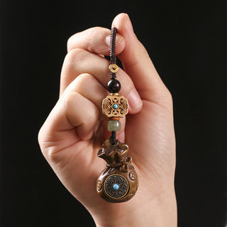 Buddha Gift Sandalwood Small Leaf Red Sandalwood Green Sandalwood Om Mani Padme Hum Calm Key Chain Phone Hanging Decoration