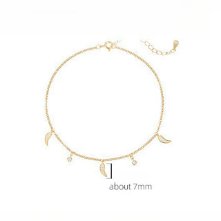 Buddha Gift 925 Sterling Silver Zircon Little Pepper Charm Protection Anklet