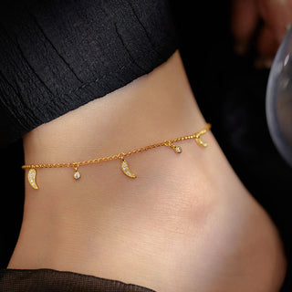 Buddha Gift 925 Sterling Silver Zircon Little Pepper Charm Protection Anklet