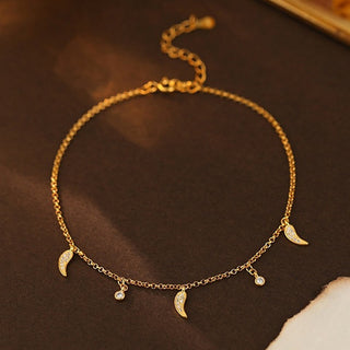 Buddha Gift 925 Sterling Silver Zircon Little Pepper Charm Protection Anklet