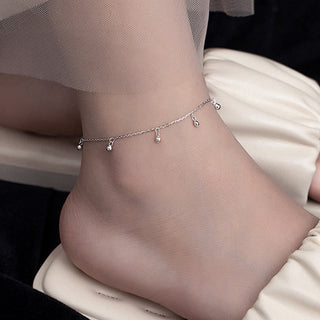 Buddha Gift 925 Sterling Silver Small Beads Charm Blessing Anklet