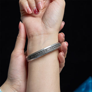 Buddha Gift Om Mani Padme Hum Heart Sutra Mantra Lotus Peace Meditation Cuff Bracelet Bangle