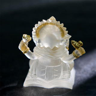 Buddha Gift Transparent White Ganesh Ganpati Elephant Statue Protection Home Resin Decoration