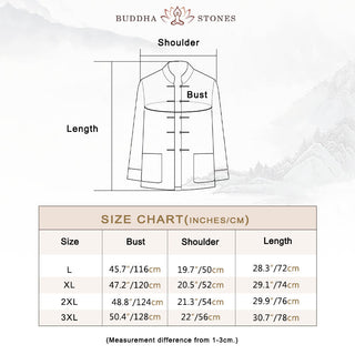 Buddha Gift 2Pcs Tang Suit Dragon Frog-Button Men's Long Sleeve Shirt Pants Clothing Set