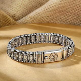 Buddha Gift Tibetan Copper Buckle Om Mani Padme Hum Peace Metal Bracelet