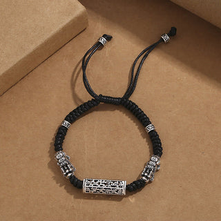 Buddha Gift Tibetan Black String Copper Om Mani Padme Hum Pixiu Protection Braided Bracelet