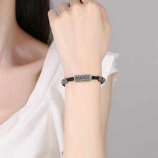 Buddha Gift Tibetan Black String Copper Om Mani Padme Hum Pixiu Protection Braided Bracelet