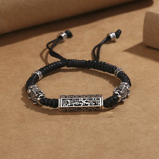 Buddha Gift Tibetan Black String Copper Om Mani Padme Hum Pixiu Protection Braided Bracelet