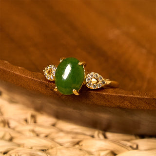 Buddha Gift Natural Jade Adjustable Buckle Prosperity Ring