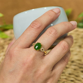 Buddha Gift Natural Jade Adjustable Buckle Prosperity Ring