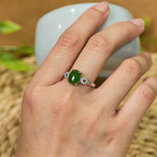 Buddha Gift Natural Jade Adjustable Buckle Prosperity Ring