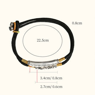 Buddha Gift Dragon Knot Sterling Silver Om Mani Padme Hum Double Hand Woven Bracelet