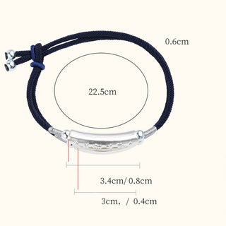 Buddha Gift Dragon Knot Sterling Silver Om Mani Padme Hum Double Hand Woven Bracelet