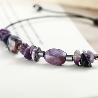 Buddha Gift Live In The Moment Charoite Hematite Powerful Bracelet