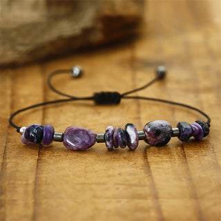 Buddha Gift Live In The Moment Charoite Hematite Powerful Bracelet