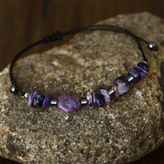Buddha Gift Live In The Moment Charoite Hematite Powerful Bracelet